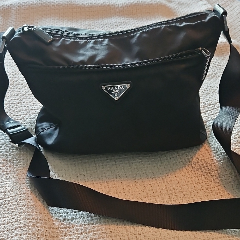 Prada Black Nylon Crossbody With Matching Wallet